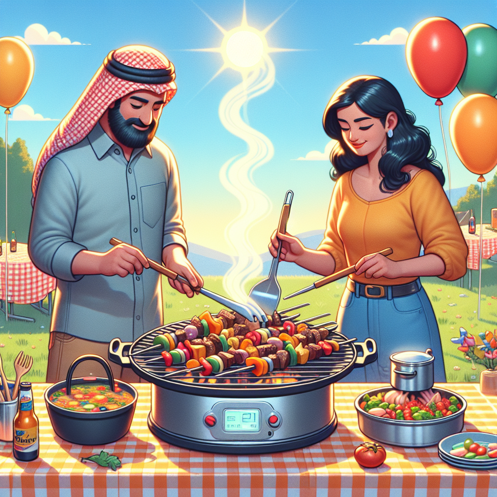 Image of a BBQ party using a Electric BBQ Pan Grill Hot Pot